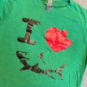 Green Shark Graphic Kids T-Shirt